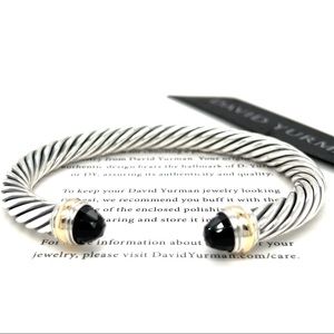 David Yurman DY Cable Classics Bracelet Black Onyx 14K Gold 7 mm 925 New Women’s